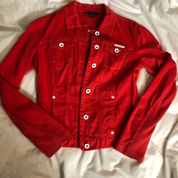 red denim material